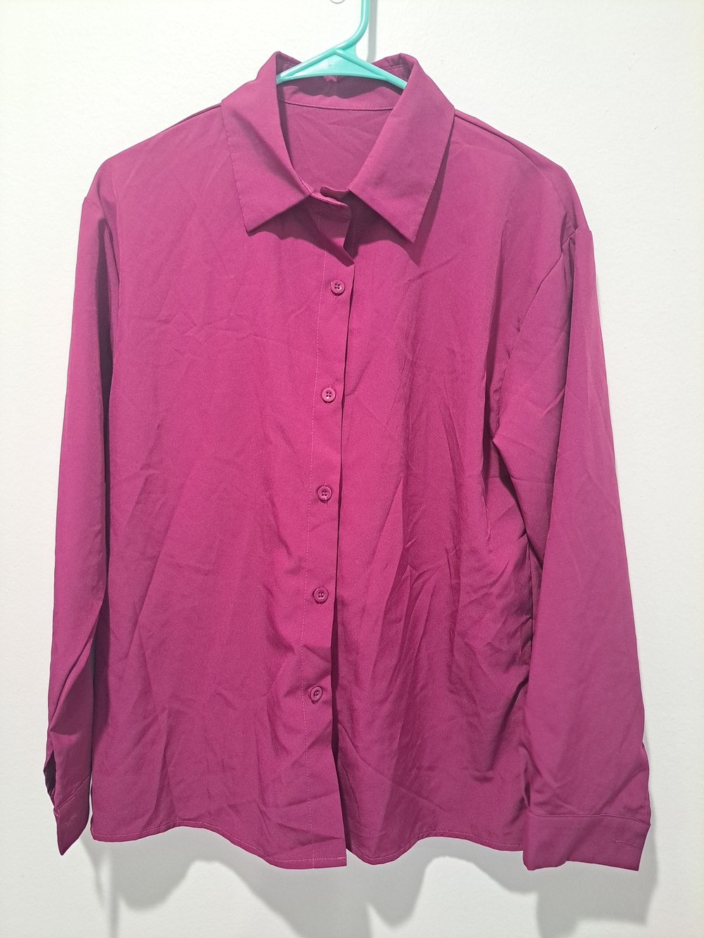 Women's Long-Sleeve Dress Shirt - Magenta